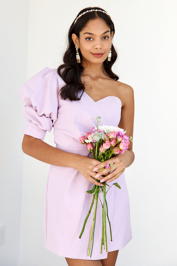 Ava One Shoulder Pleated Dress - fab'rik