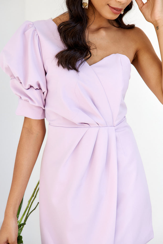 Ava One Shoulder Pleated Dress - fab'rik