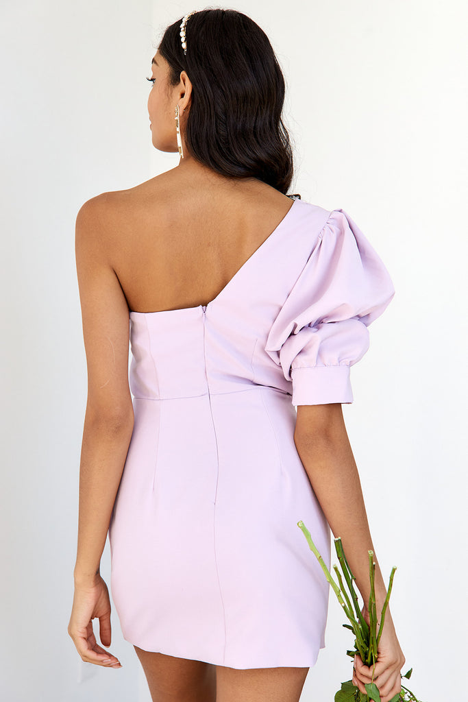 Ava One Shoulder Pleated Dress - fab'rik