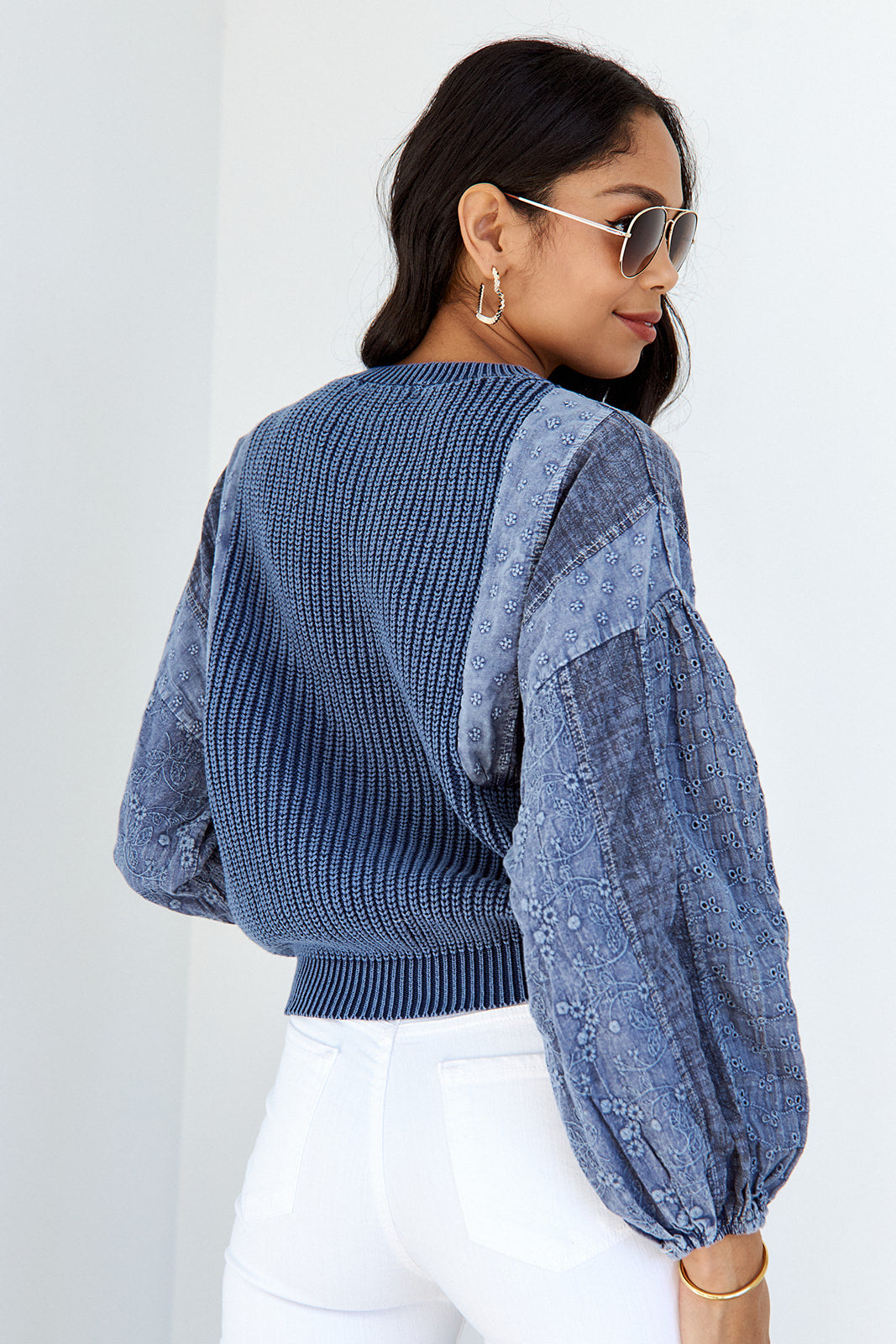 SALE - Cadence Printed Sleeve Sweater - fab'rik