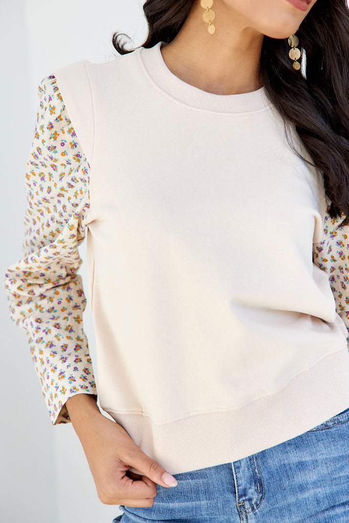 SALE - Powell Woven Sleeve Sweatshirt - fab'rik