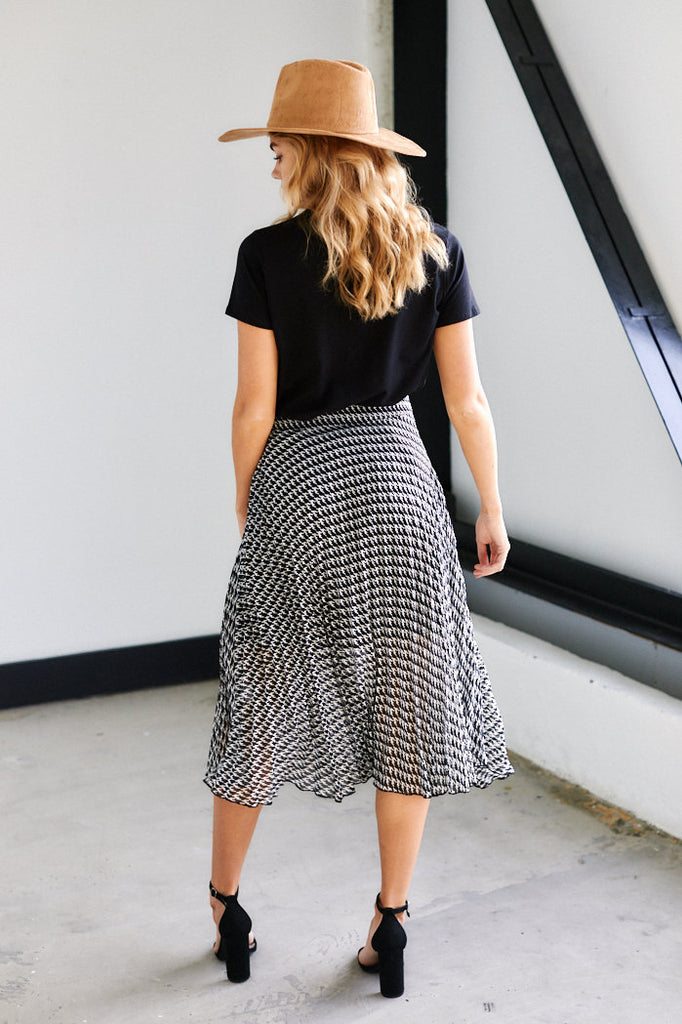 Tate Houndstooth Print Skirt - fab'rik