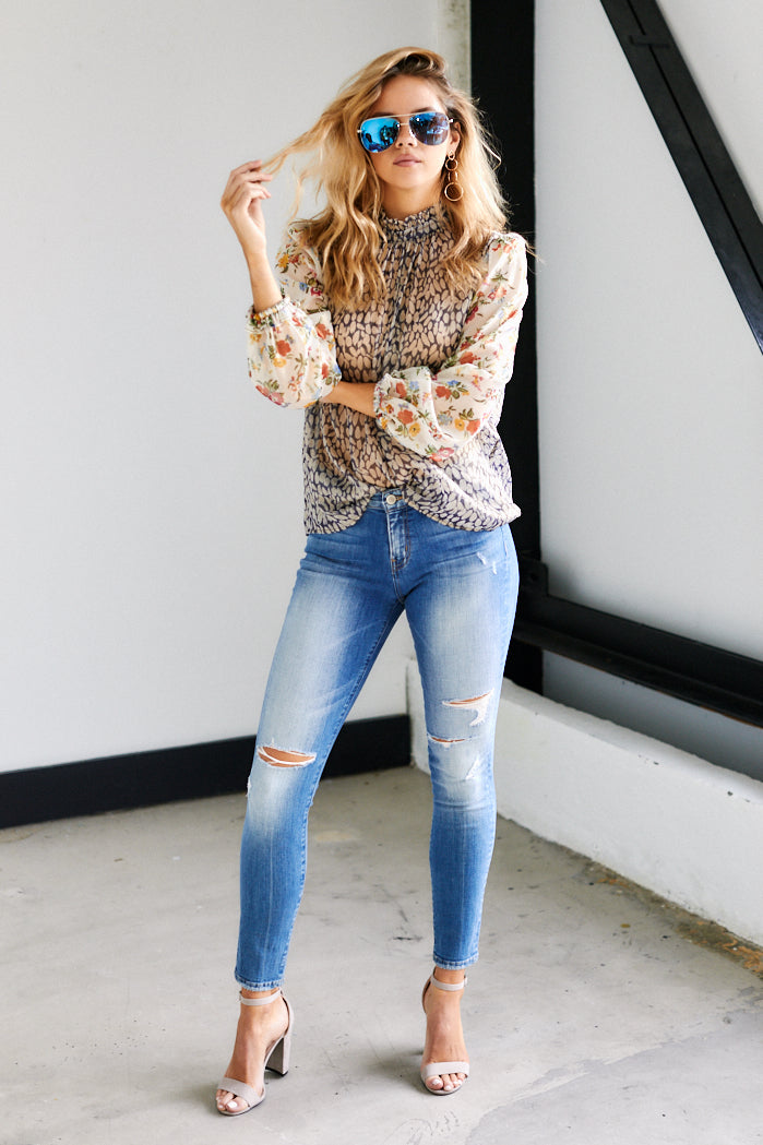SALE - Vida Distressed Skinny Jeans - fab'rik