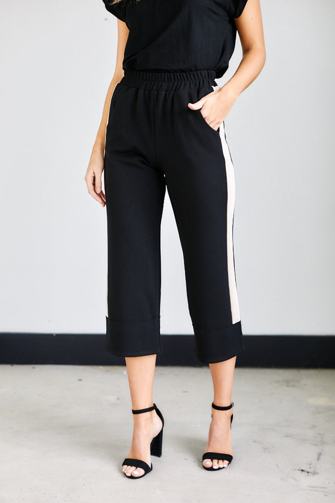 Millie Track Stripe Culotte Pants - fab'rik