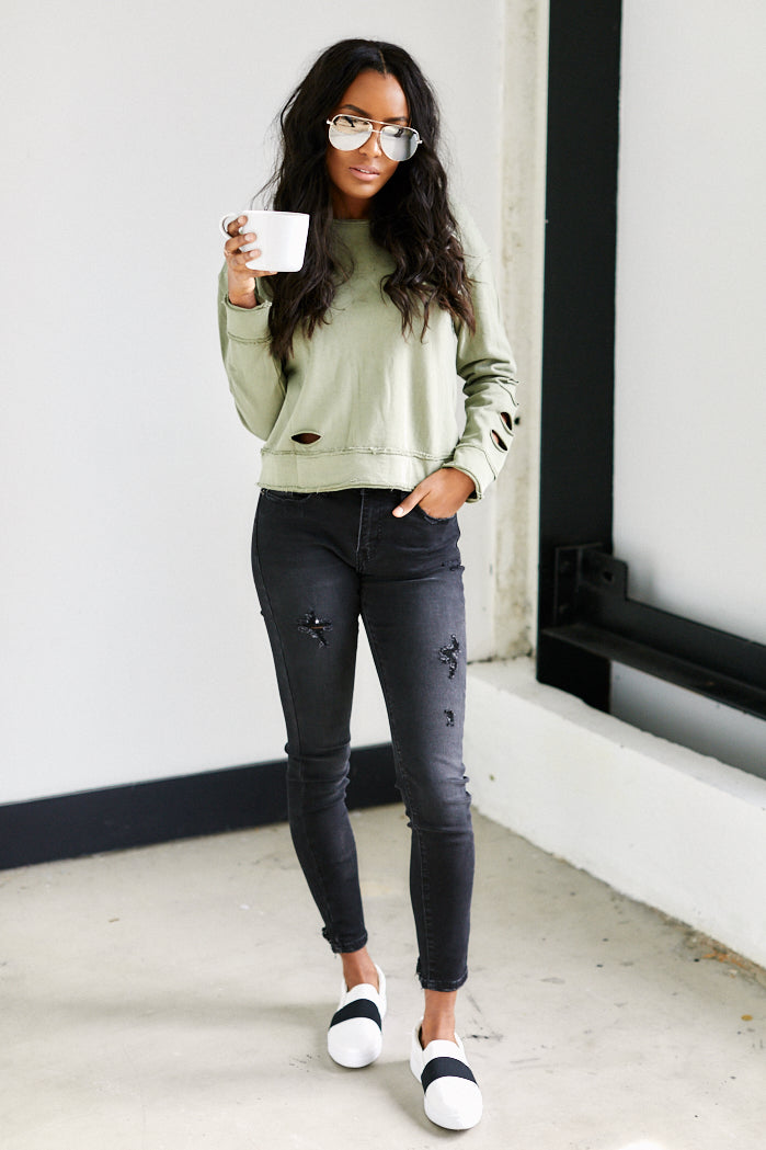 Lennon Distressed Sweatshirt - fab'rik