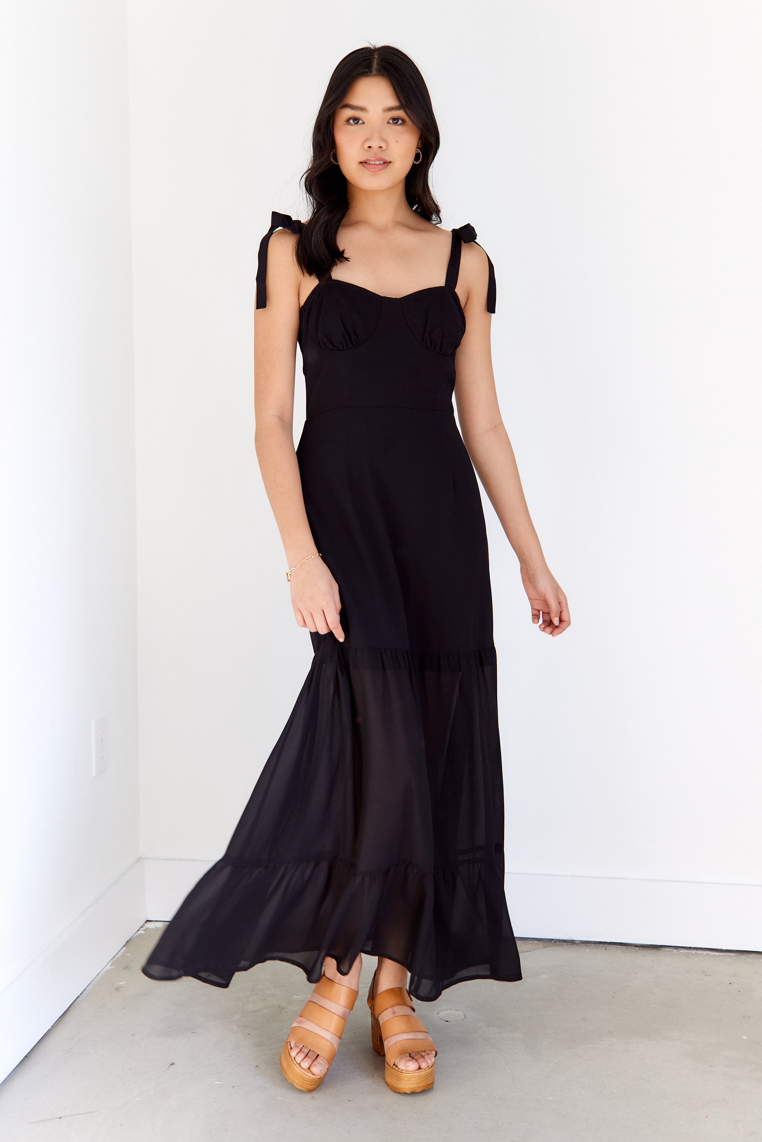 Tena Tie Strap Midi Dress - fab'rik