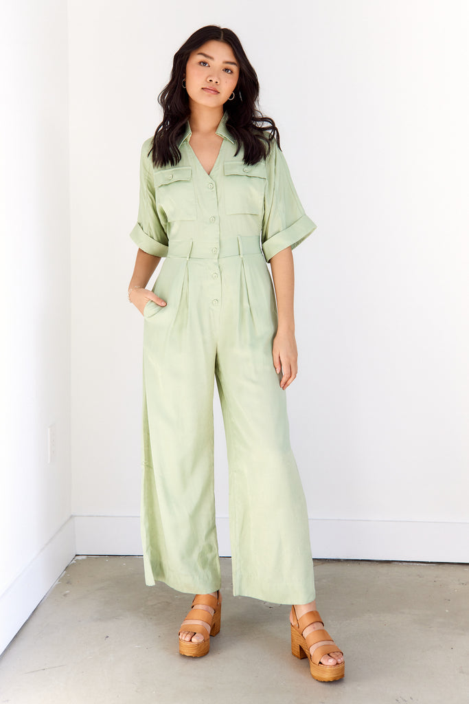 Chrissy Wide Leg Utility Jumpsuit - fab'rik