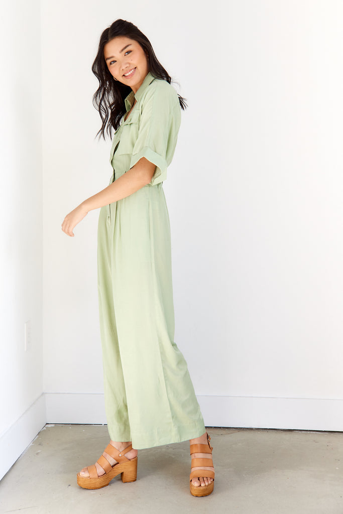 Chrissy Wide Leg Utility Jumpsuit - fab'rik