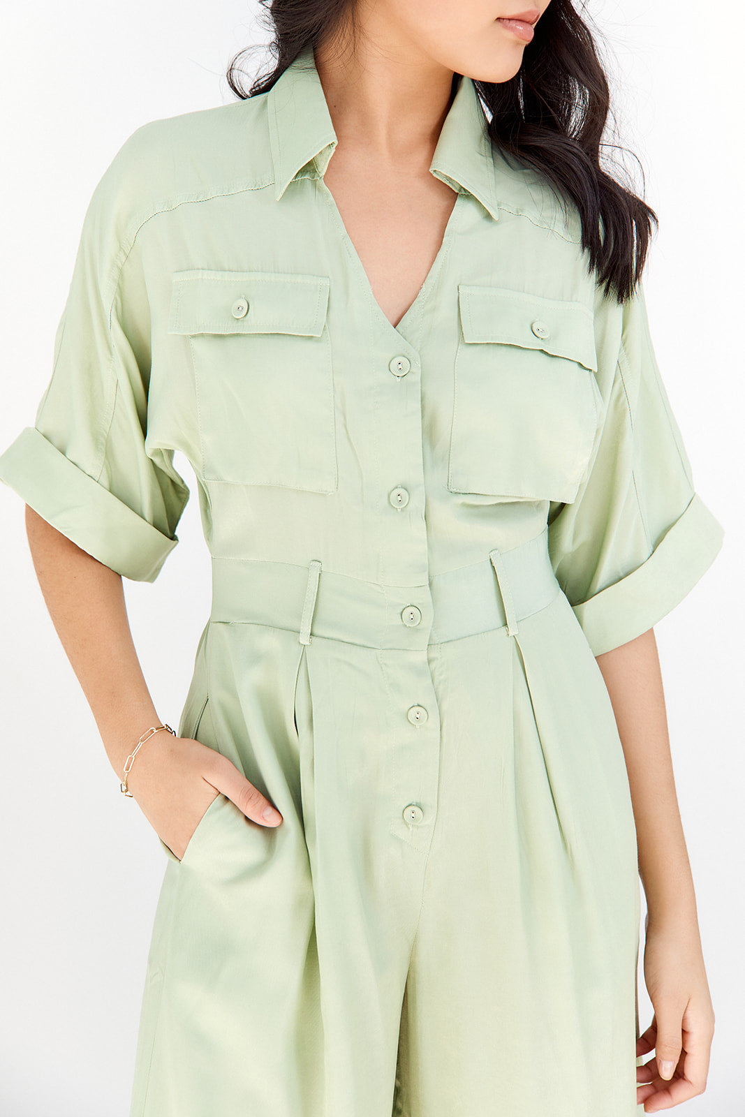 Chrissy Wide Leg Utility Jumpsuit - fab'rik