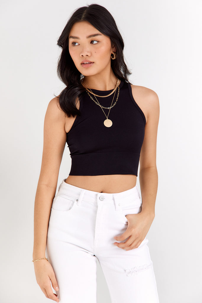 Claude Ribbed Cropped Tank - fab'rik