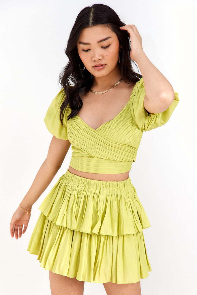 Amelia Pleated Tie Back Top - fab'rik