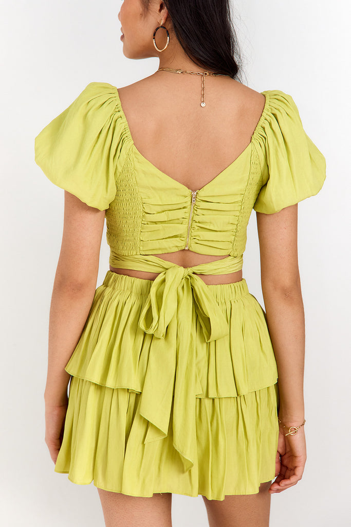Amelia Pleated Tie Back Top - fab'rik