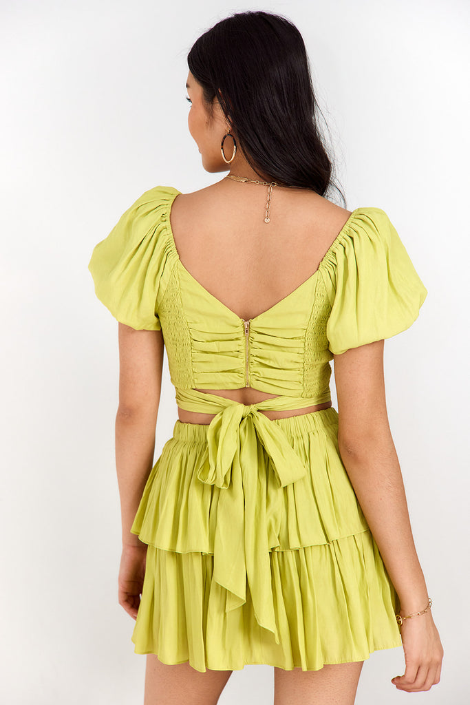 Amelia Tiered Pull On Mini Skirt - fab'rik