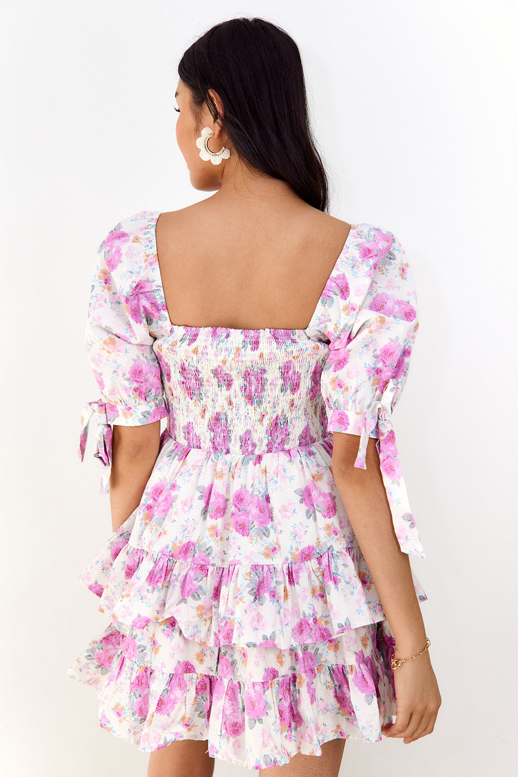 Sienna Floral Puff Sleeve Mini Dress - fab'rik