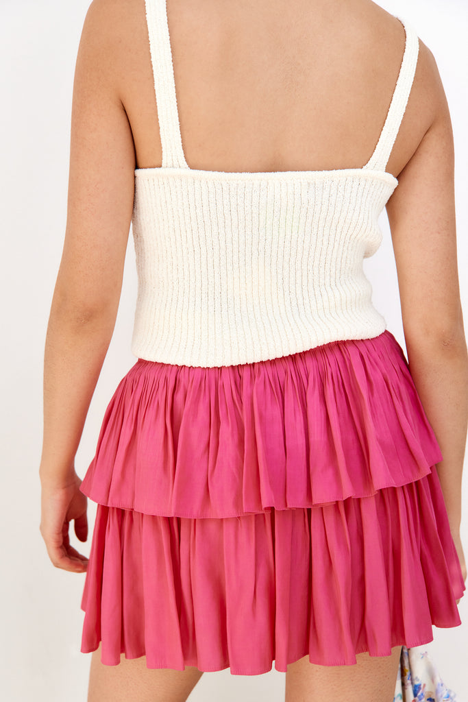 Amelia Tiered Pull On Mini Skirt - fab'rik