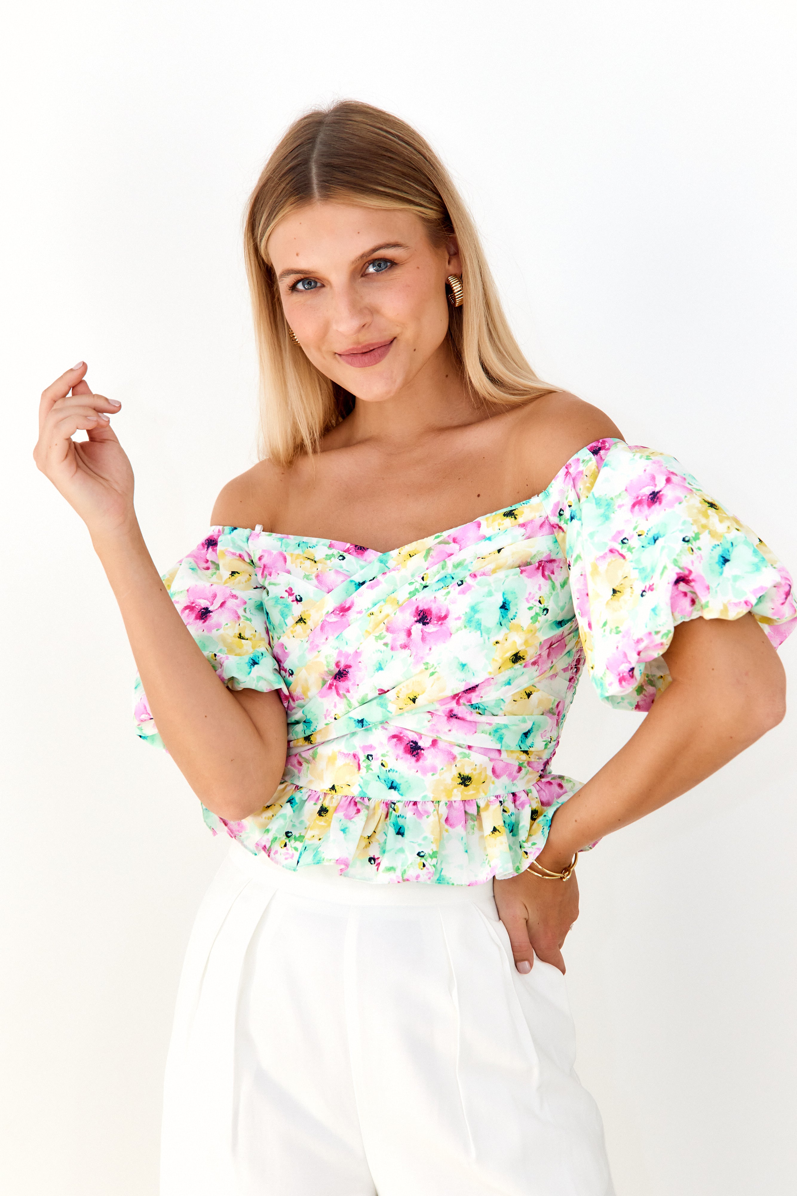 Becca Floral Ruffle Peplum Top - fab'rik