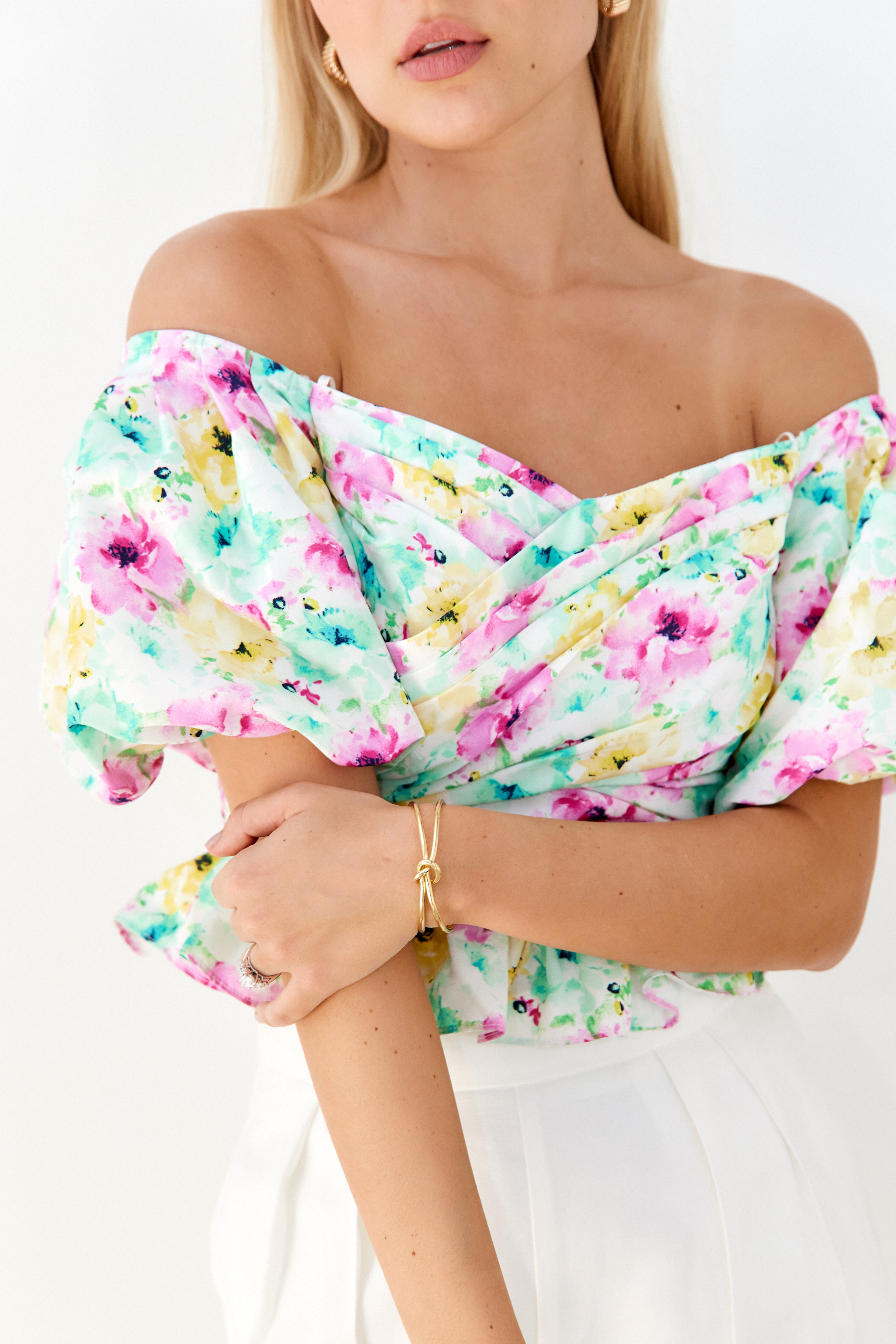 Becca Floral Ruffle Peplum Top - fab'rik