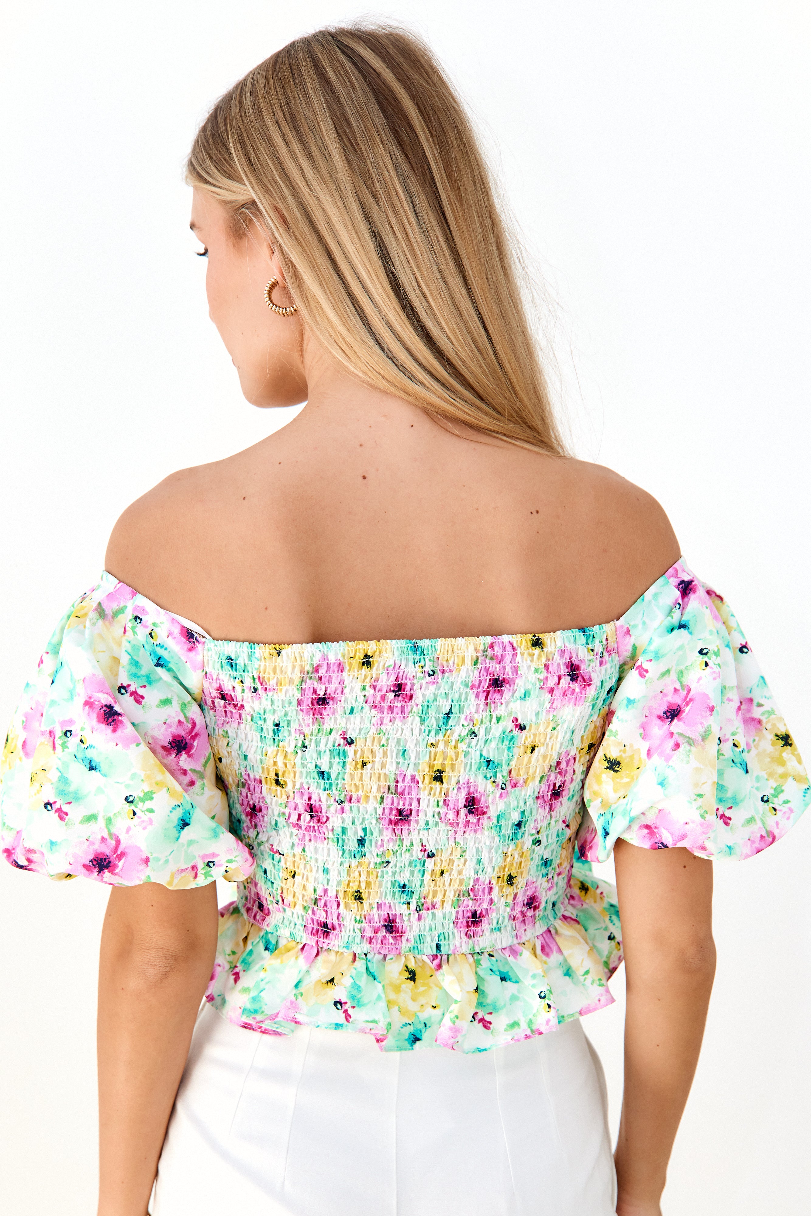 Becca Floral Ruffle Peplum Top - fab'rik