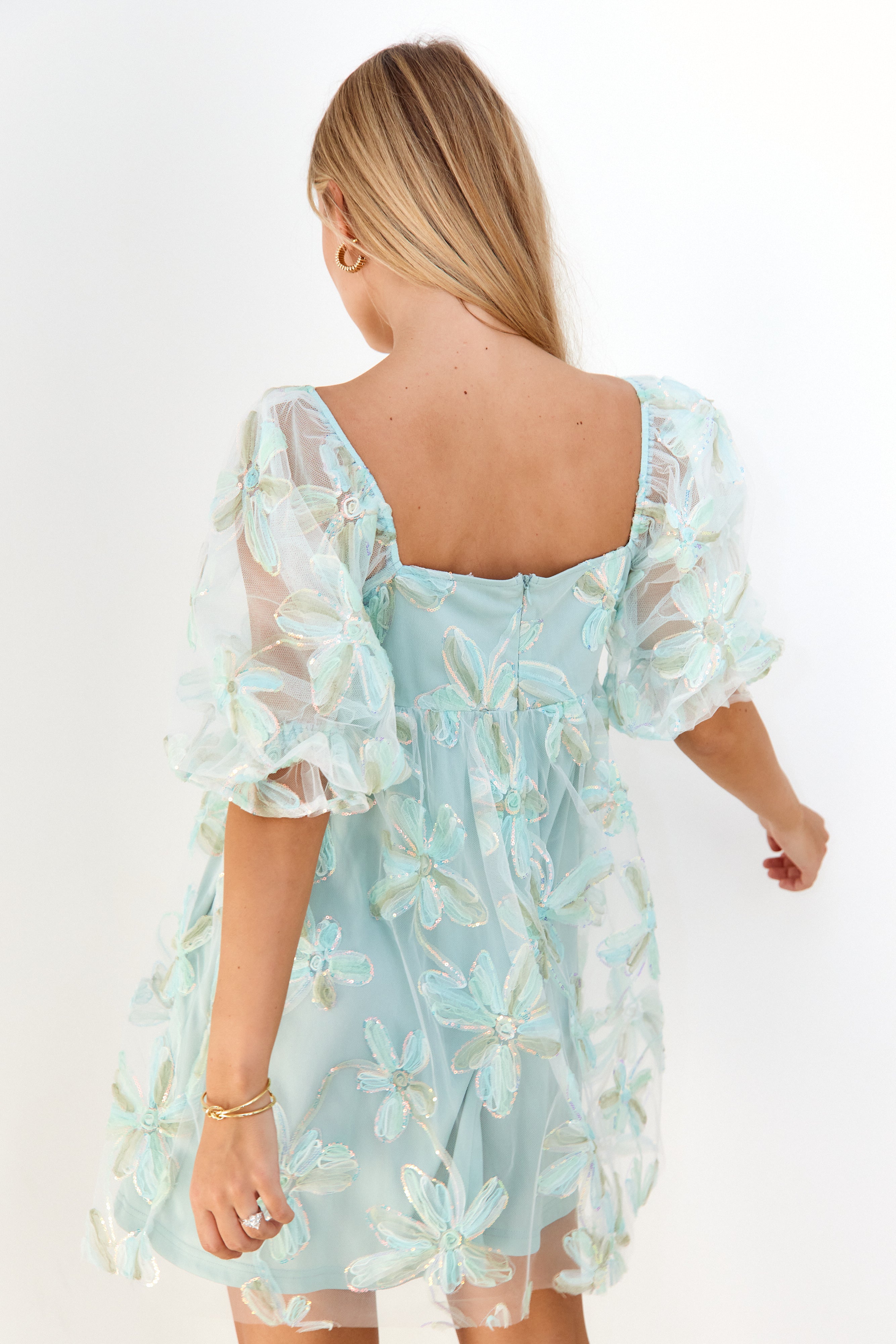 Gina Textured Floral Babydoll Dress - fab'rik