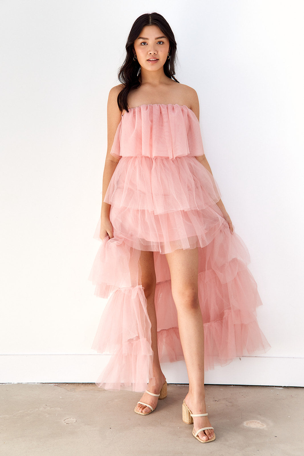 Lilly Strapless High Low Tulle Dress - fab'rik