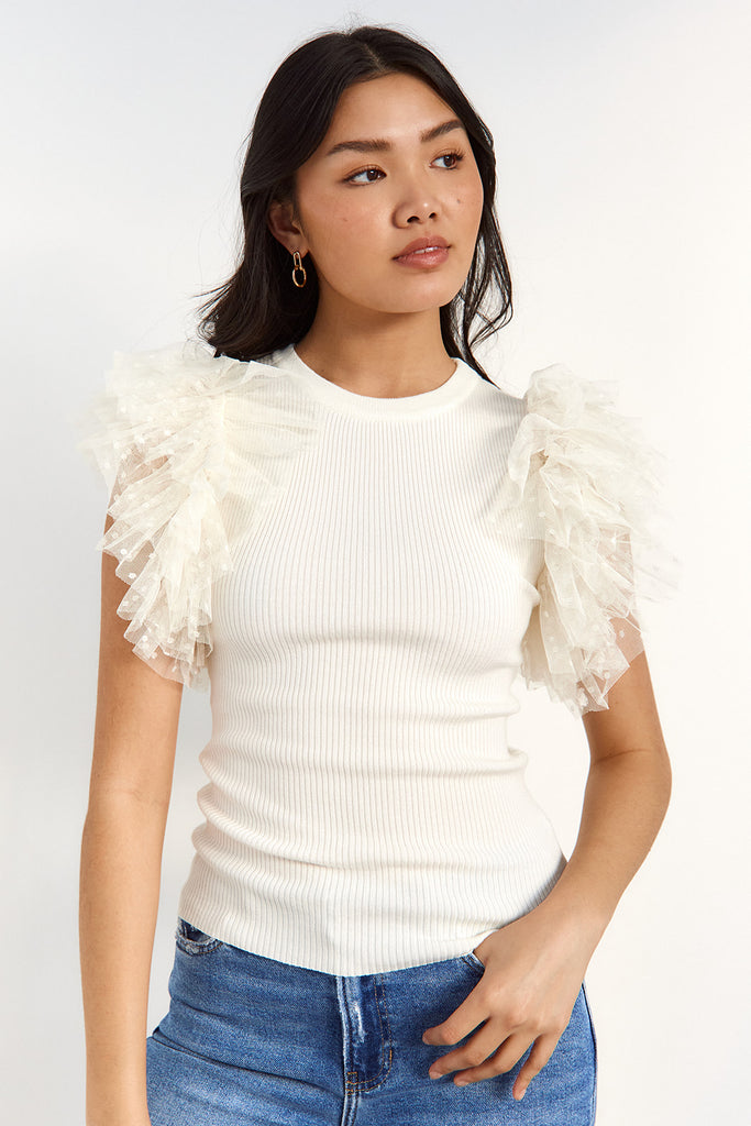 Ireland Tulle Sleeve Top - fab'rik