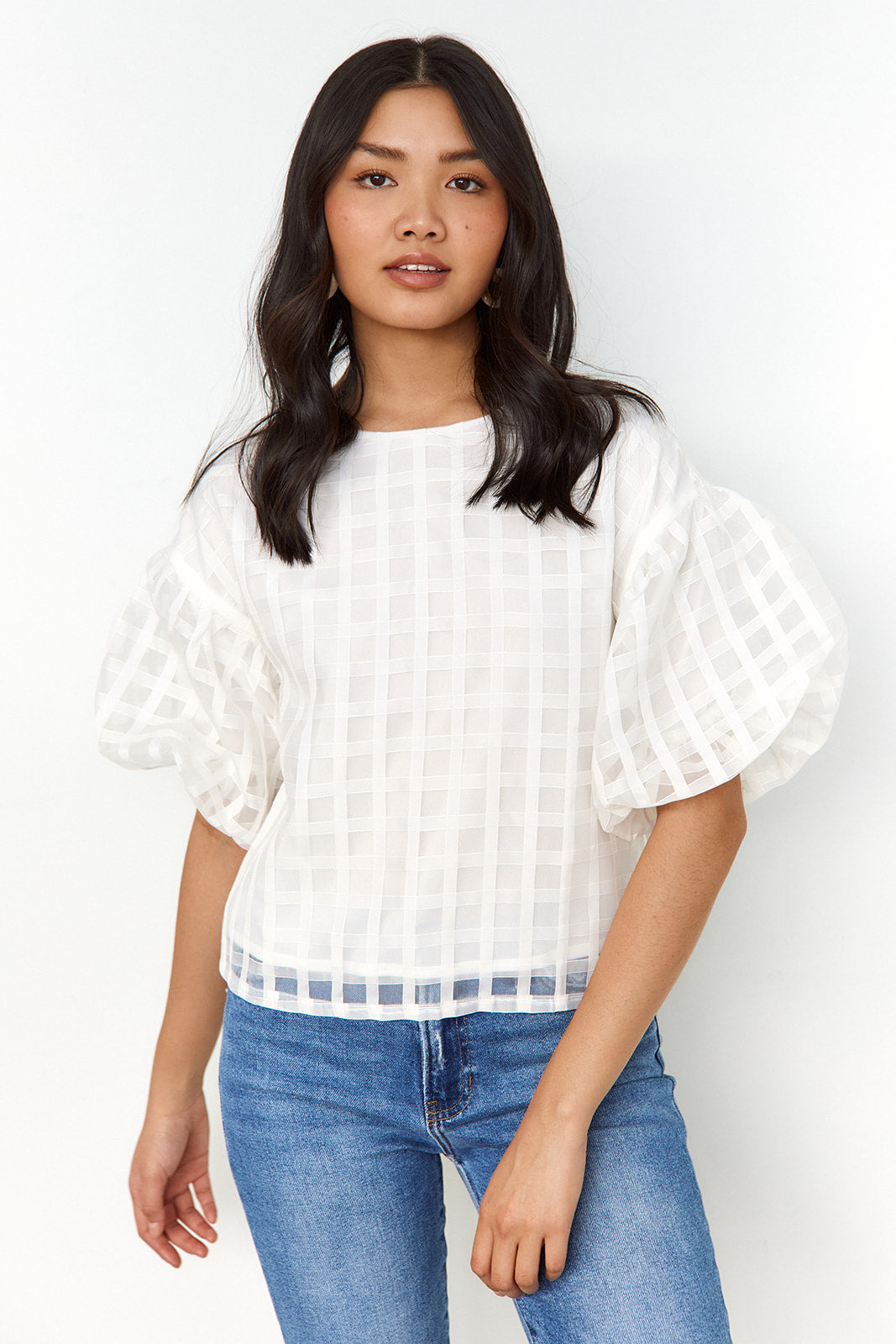Wendy Window Pane Blouse - fab'rik