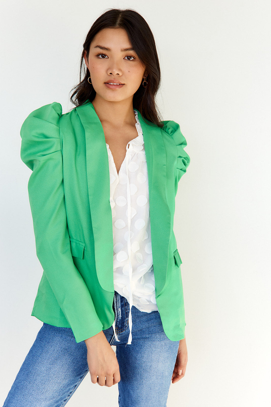 Angie Ruched Sleeve Blazer - fab'rik