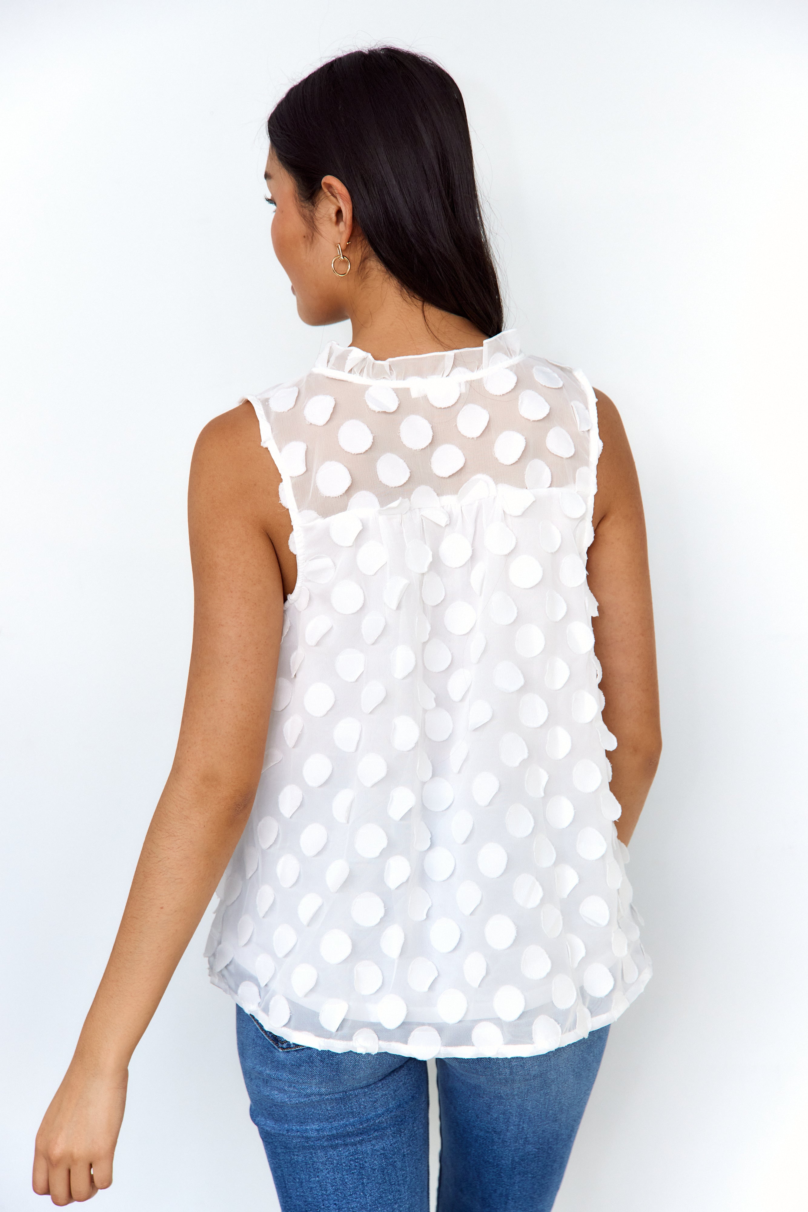 Landon Textured Polka Dot Top - fab'rik