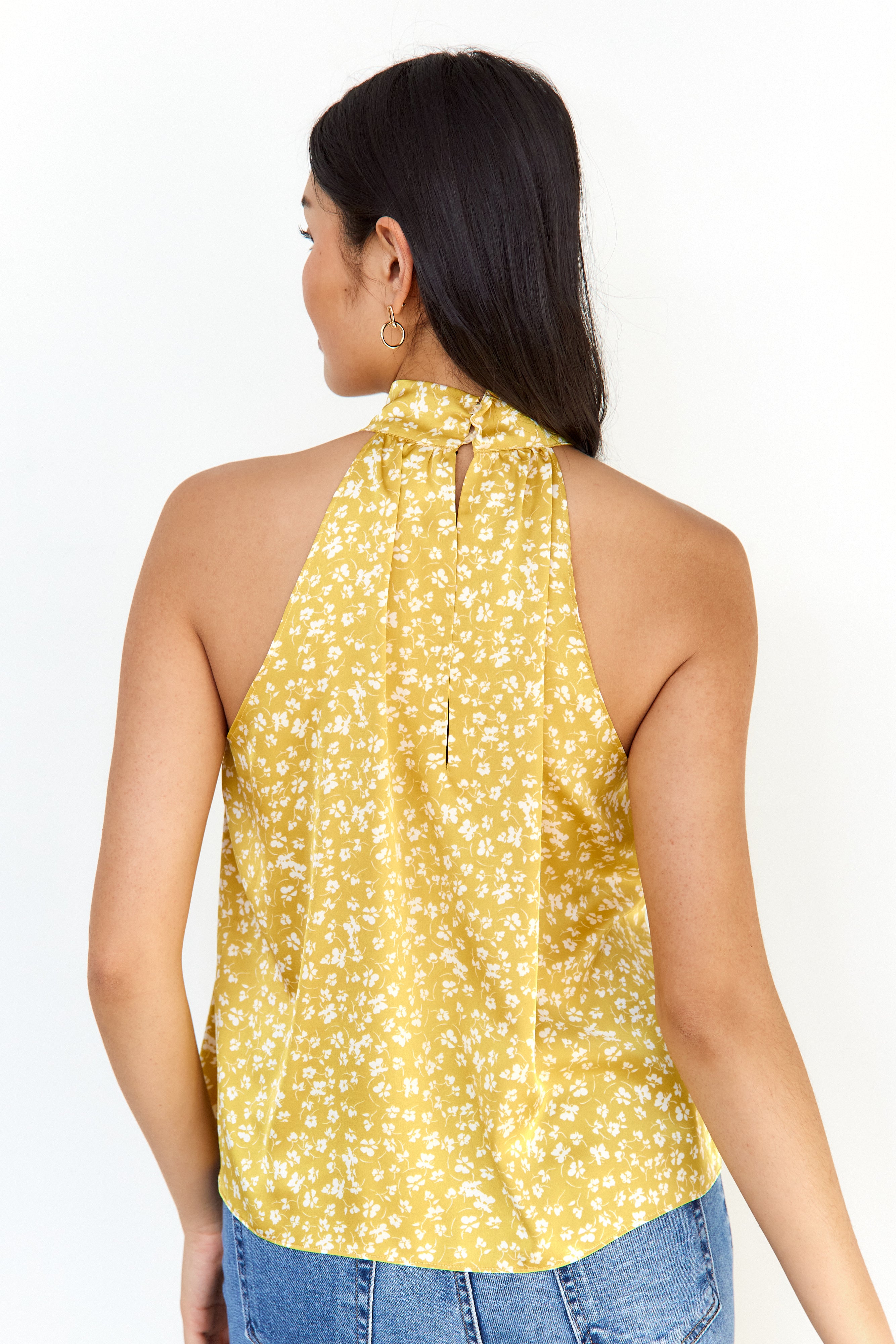 Donna Twist Front High Neck Tank - fab'rik
