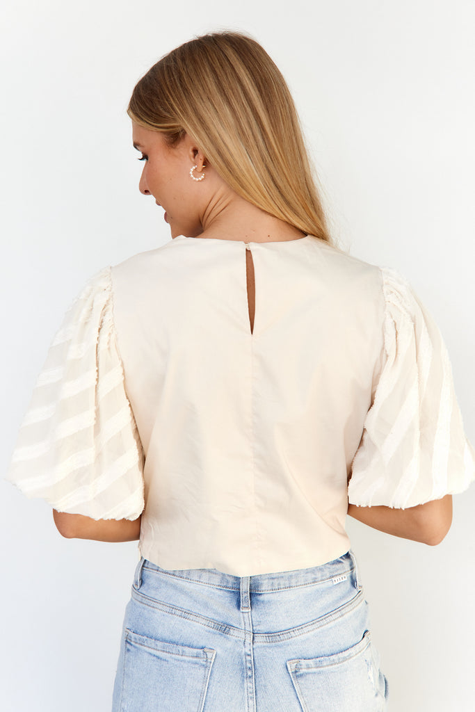 Iris Textured Sleeve Top - fab'rik