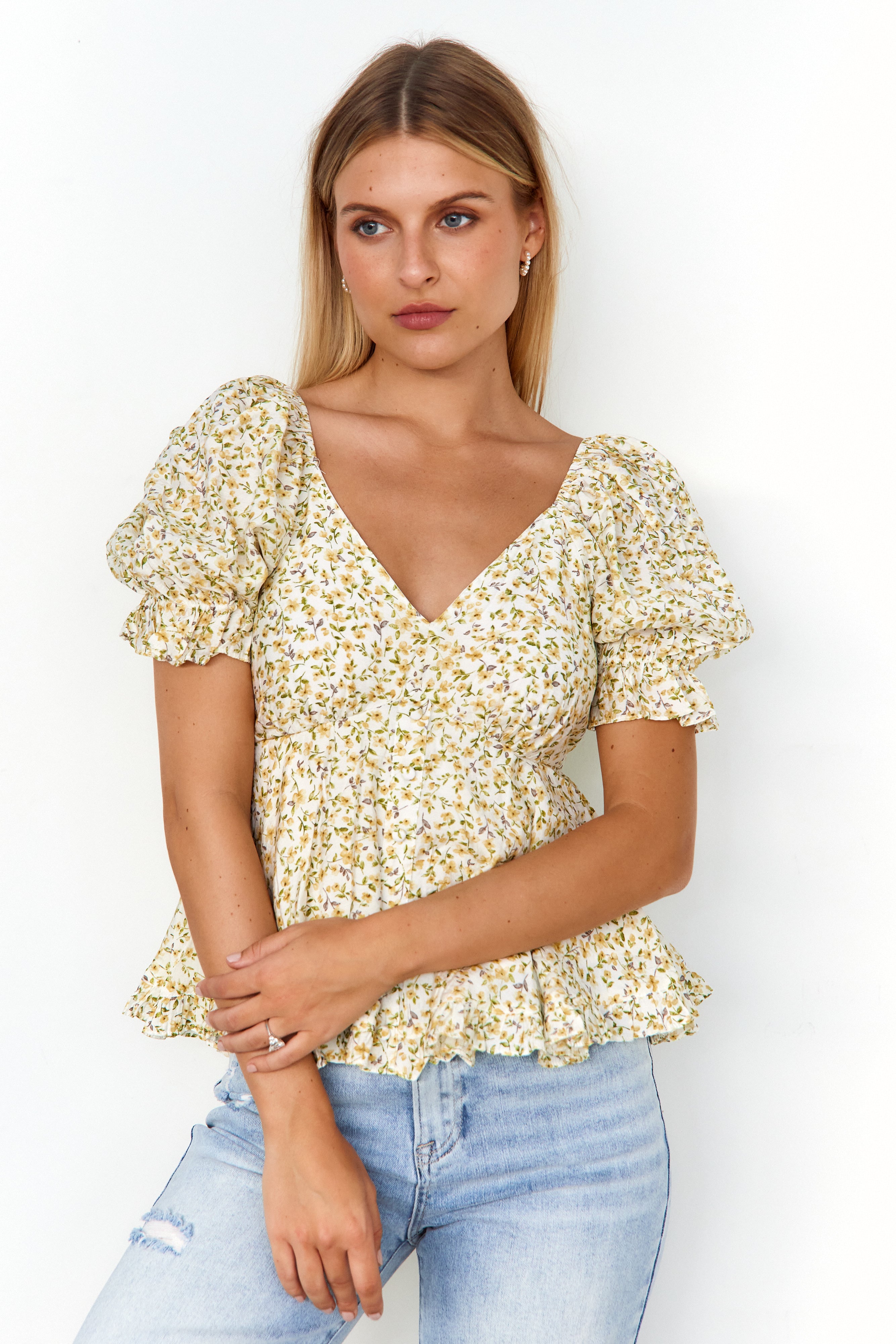 Holly Floral Tie Back Blouse - fab'rik