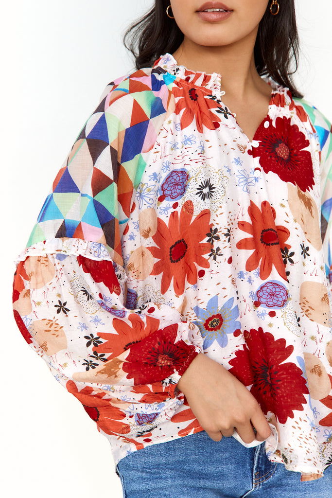 Carver Floral Mixed Print Blouse - fab'rik