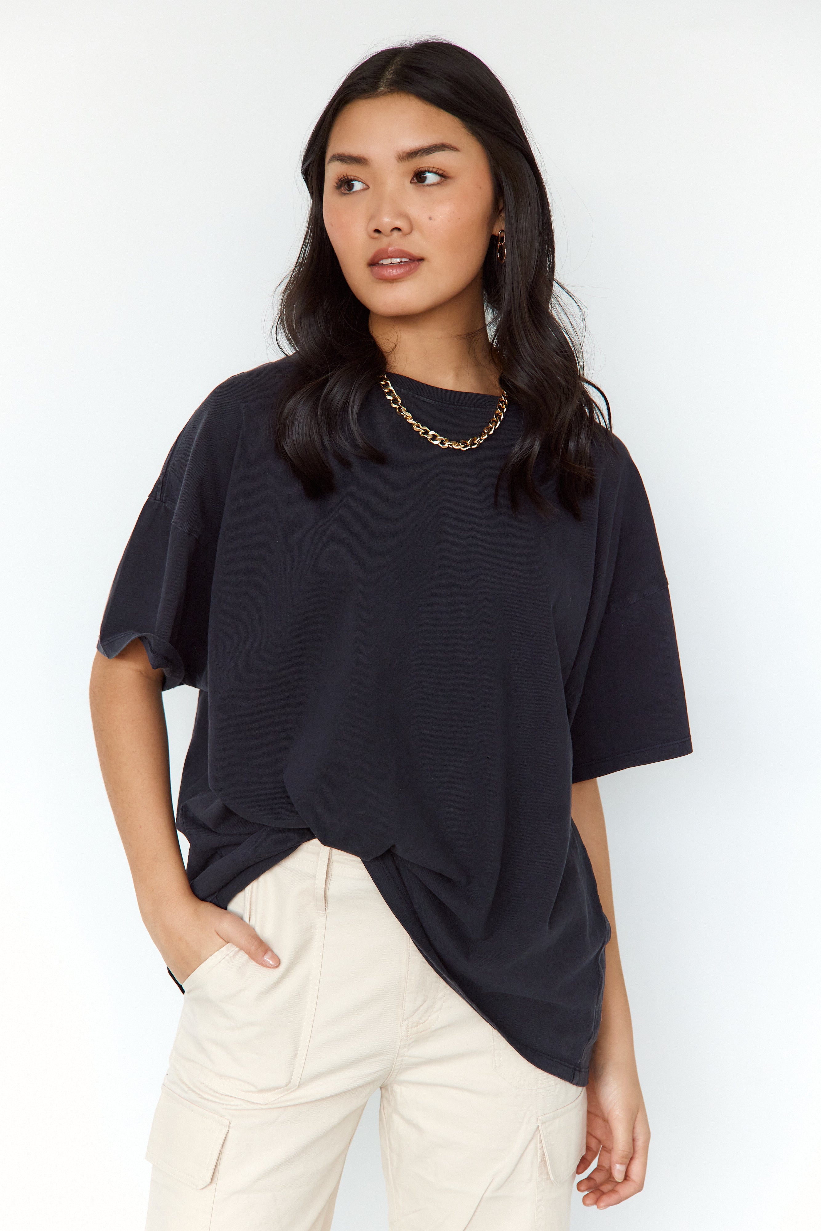 Libbi Oversized Acid Washed Tee - fab'rik