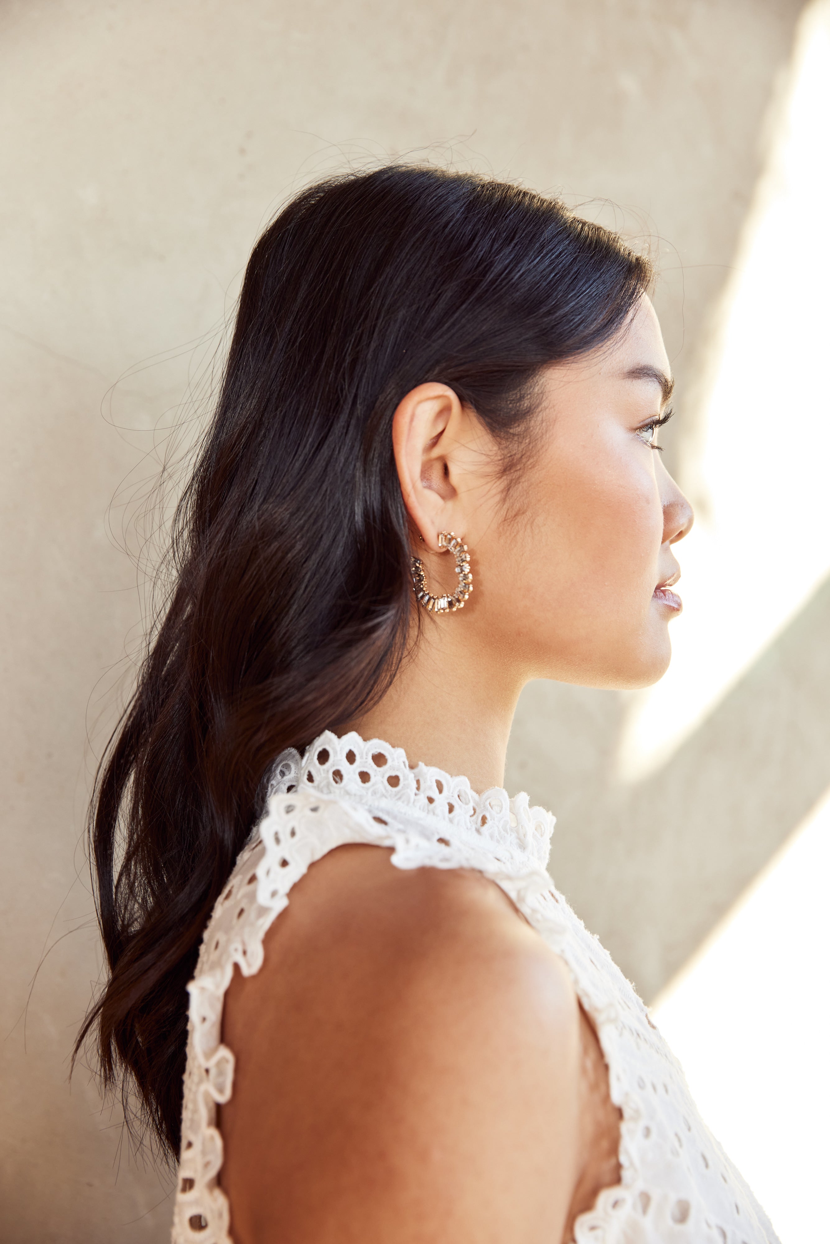 Mindy Rhinestone Hoop Earrings - fab'rik