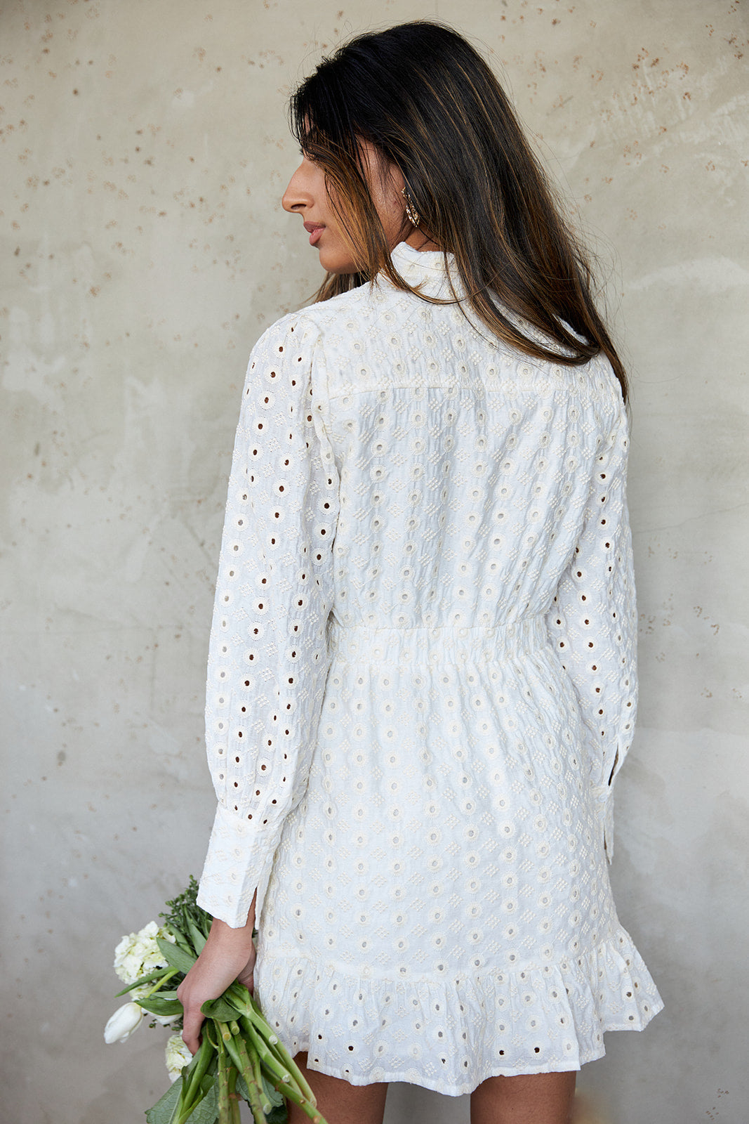 Cori Button Down Ruffled Mini Dress - fab'rik