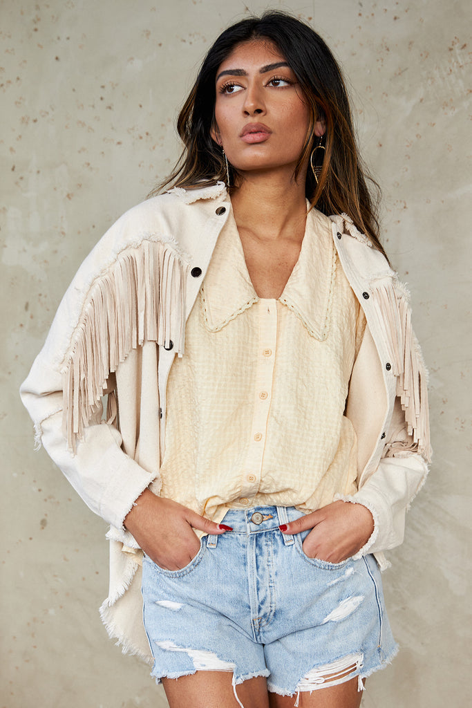 York Puff Sleeve Button Front Blouse - fab'rik