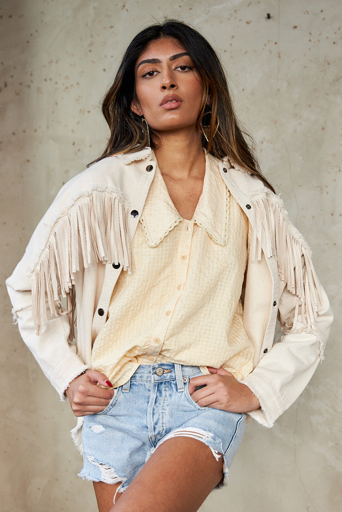 York Puff Sleeve Button Front Blouse - fab'rik