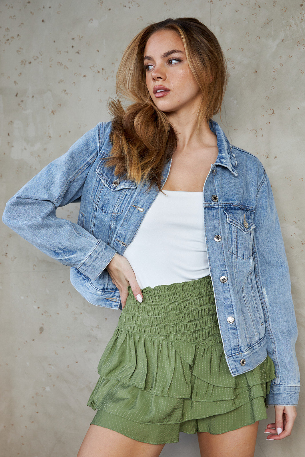 Colette Smocked Waist Ruffled Skort - fab'rik