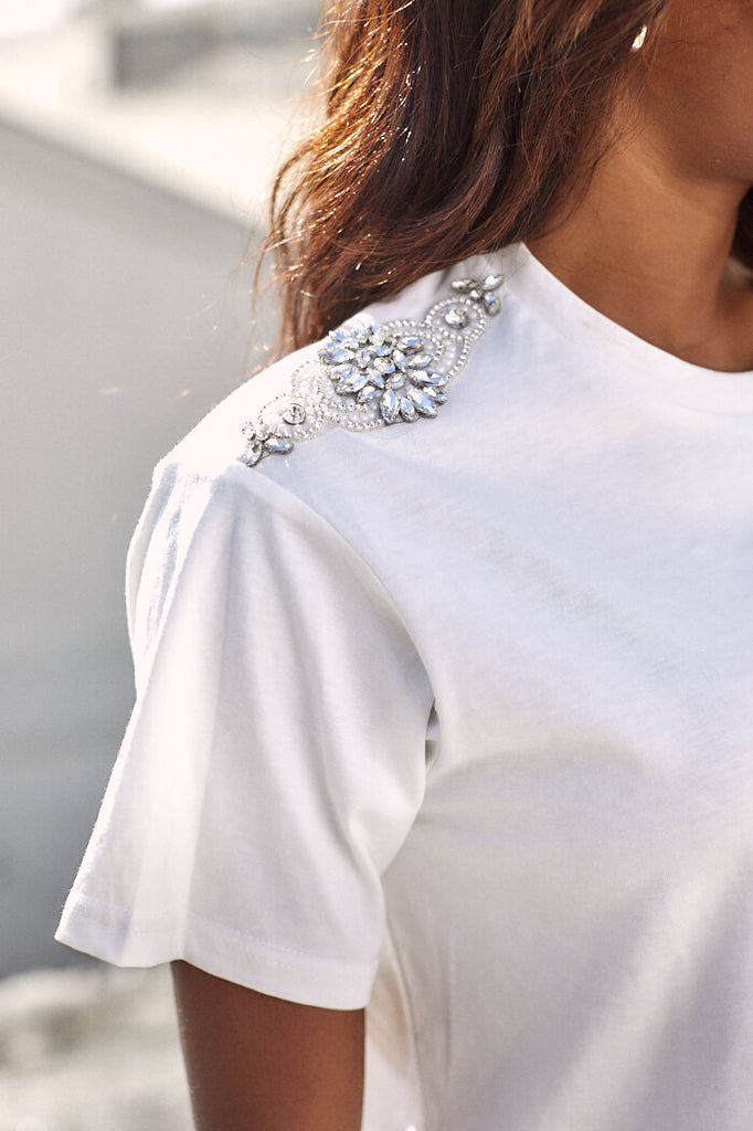 Darla Rhinestone Detail Tee - fab'rik