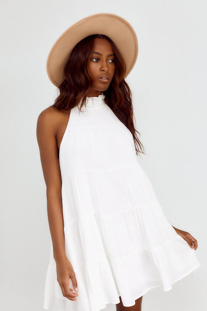 SALE - Callie Tiered Halter Swing Dress - fab'rik