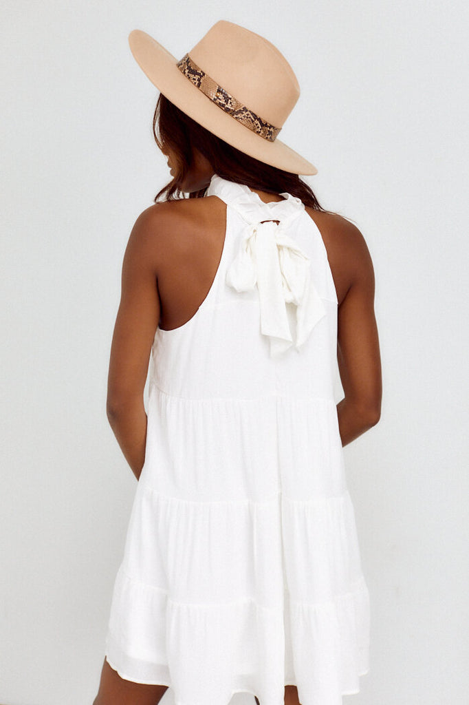 SALE - Callie Tiered Halter Swing Dress - fab'rik