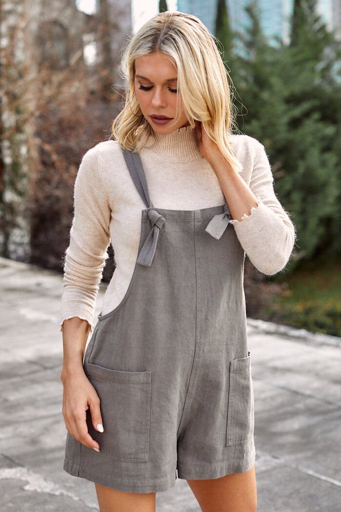 SALE - Delilah Front Knot Romper - fab'rik