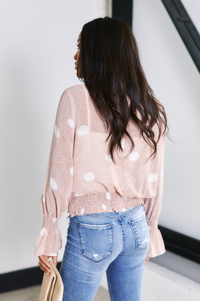Gemma High Neck Polka Dot Blouse - fab'rik