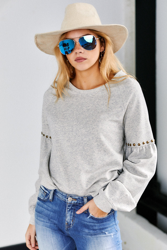 Tessa Grommet Sleeve Sweatshirt - fab'rik