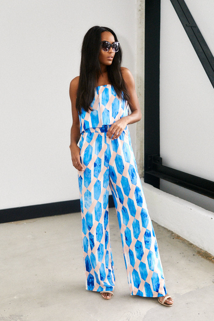 Leighton Sleeveless Printed Jumpsuit - fab'rik