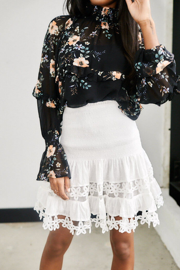SALE - Elizabeth Smocked Waist Skirt - fab'rik