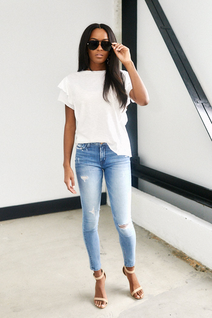 Benni Ruffle Sleeve Tee - fab'rik