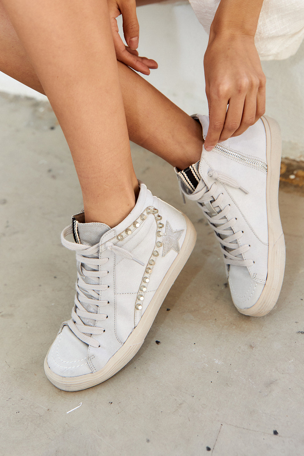 Riri Studded Hightop Sneaker - fab'rik
