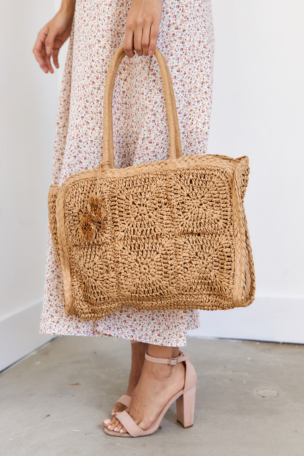 Stellan Crochet Straw Tote - fab'rik