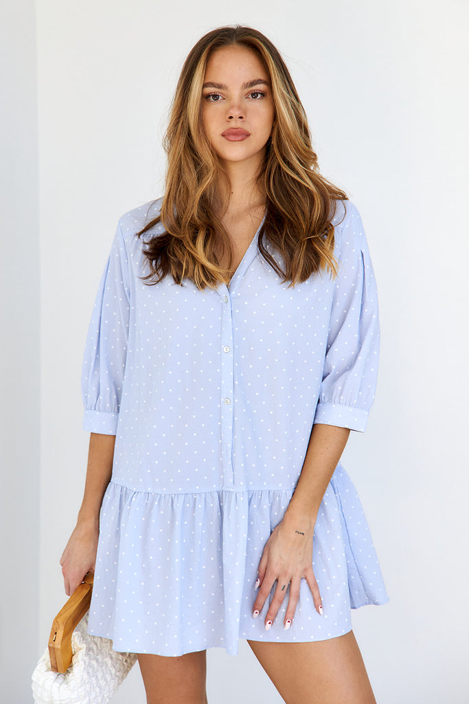 Malta Mini Floral Print Drop Waist Dress - fab'rik